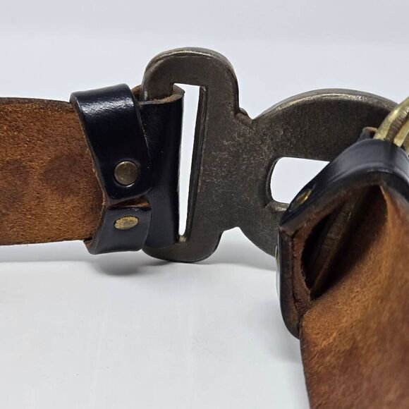 VINTAGE ROGER VAN S BRITISH MILITARY DIEU ET MON DROIT WOMENS BELT 1.6" WIDE 24" - Picture 6 of 7